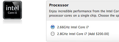 Apple added a 2.8 GHz i7 upgrade option