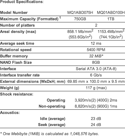 specs for Toshiba MQ01ABDH