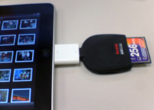 Kodak 50-in-1 Card Reader connected to iPad