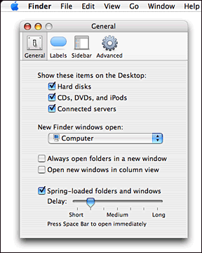 Finder Preferences (from Tiger)