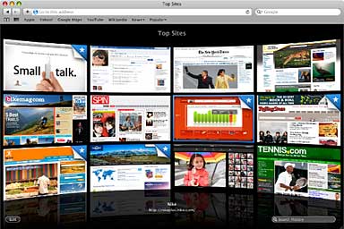 Top Sites in Safari 4