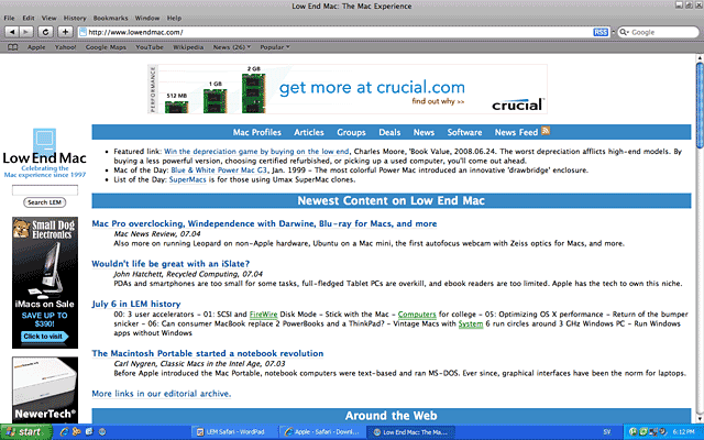 Safari running in Windows XP