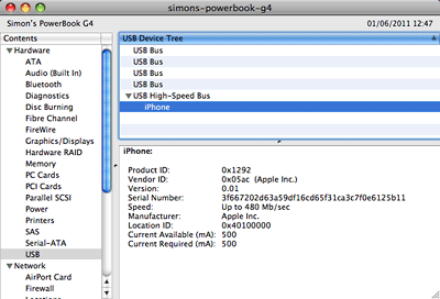Get Info for Simon's PowerBook G4