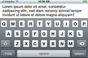 standard iPhone keyboard