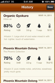 Tea App on iPhone