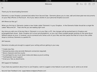 Elements Text Editor on iPad