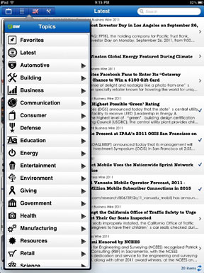 Business Wire app for iPad