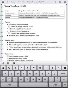 Microsoft OneNote for iPad