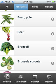 Planting Planner on iPhone