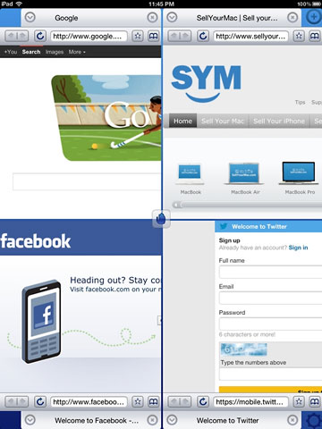 Quad Screen Browser for iPad