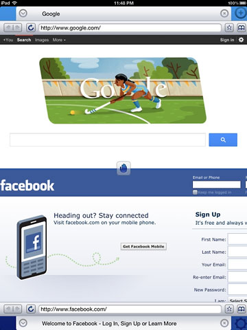Quad Screen Browser for iPad