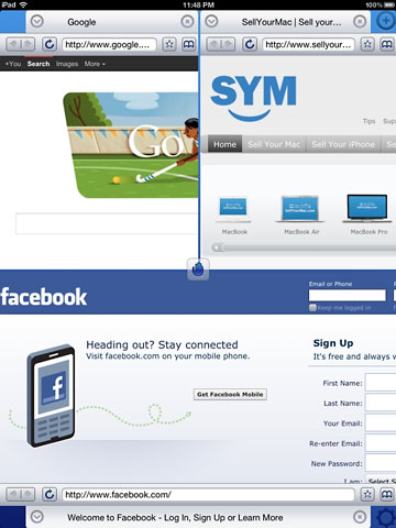 Quad Screen Browser for iPad