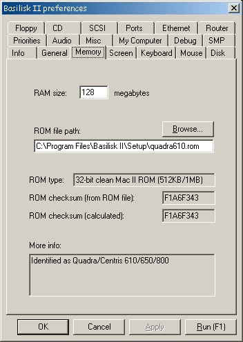 Basilisk II preferences