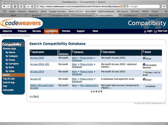 compatibility database