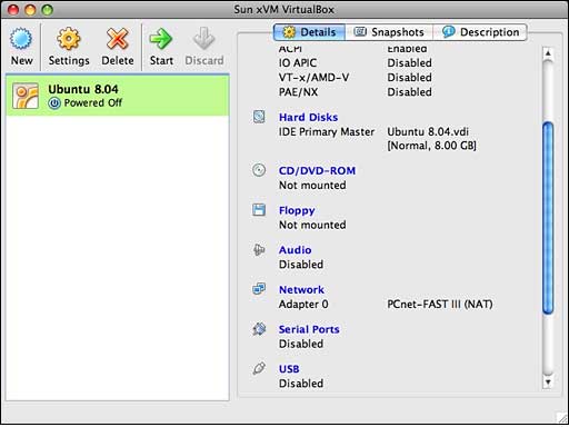 VirtualBox setting