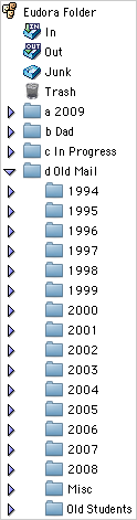 Eudora mailbox list