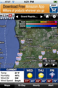 WZZM app weather map