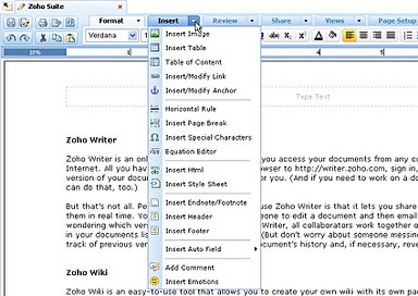 ZoHo Writer