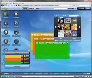 Glide desktop with sticky notes