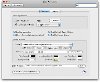 JeditAnywhere settings pane