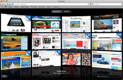 Safari 5 Top Sites