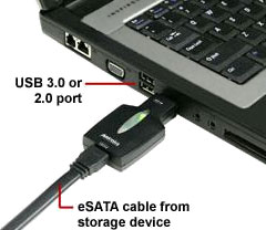 Addonics USB 3.0 to eSATA adapter