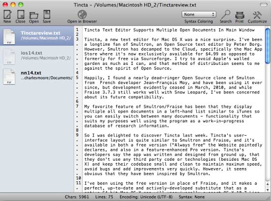 Tincta text editor