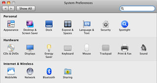 System Preferences, System 10.6