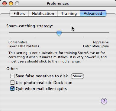 SpamSieve preferences