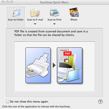 ScanSnap Quick Menu