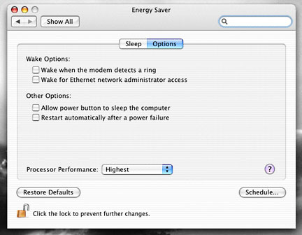 Set Processor Performance to Highest in Energy Saver system preference