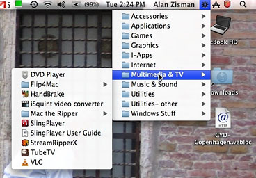 XMenu can separate programs into categories